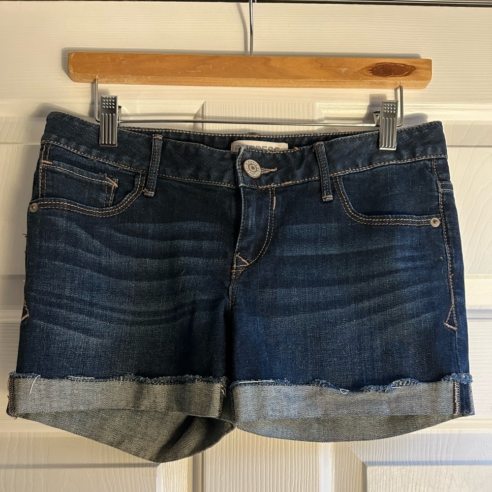 Dark blue denim shorts